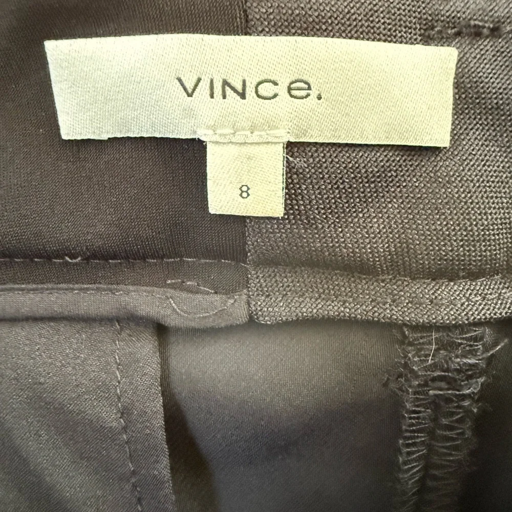 Vince Black High Rise Pleated Straight Leg Trousers 8